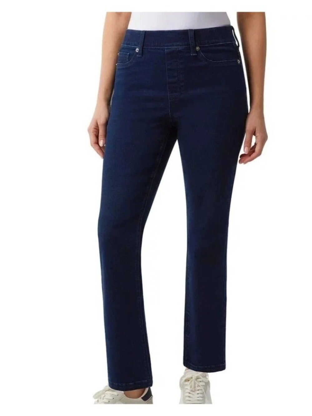 NWT 32 Degrees Heat Women's XL Pull-On Jeans Dark Blue Stretch Straight